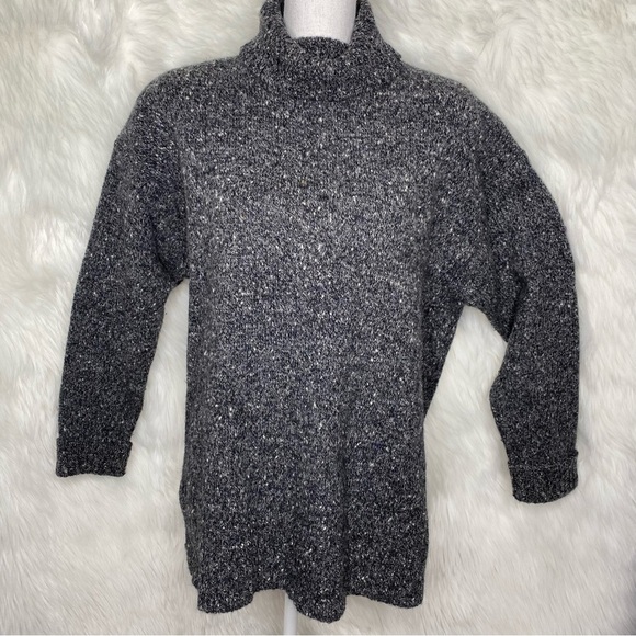 15. Vintage Express Tricot Chunky Wool Turtleneck Tunic 90s Sweater Size Large - Picture 14 of 15